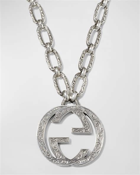 gucci interlocking g necklace mens|gucci interlocking g pendant.